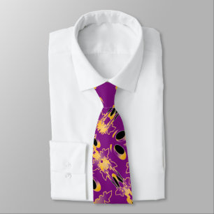 Party With Halloween Pumpkins On Pinky Purple Tie