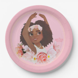 Party With Tash   Ballerina African American Girl Paper Plate