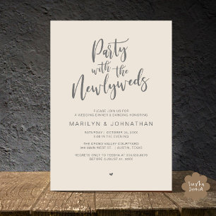 Party With The Newlyweds Rustic Wedding Dinner Invitation