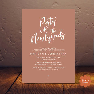 Party With The Newlyweds Rustic Wedding Dinner  Invitation