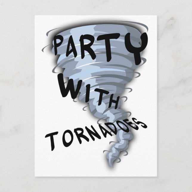 Party With Tornadoes Invitation Postcard (Front)