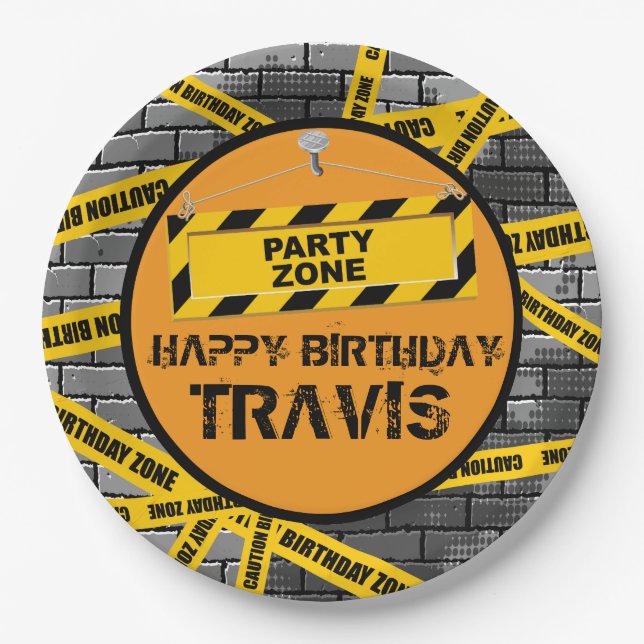 Party Zone, Birthday Party 9 Inch Paper Plate (Front)