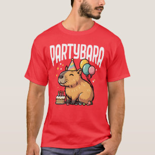 Partybara Funny Capybara Birthday Party Animal vin T-Shirt