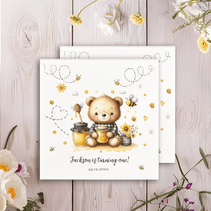 Partybee Bear Bee Honey Birthday Paper Napkin