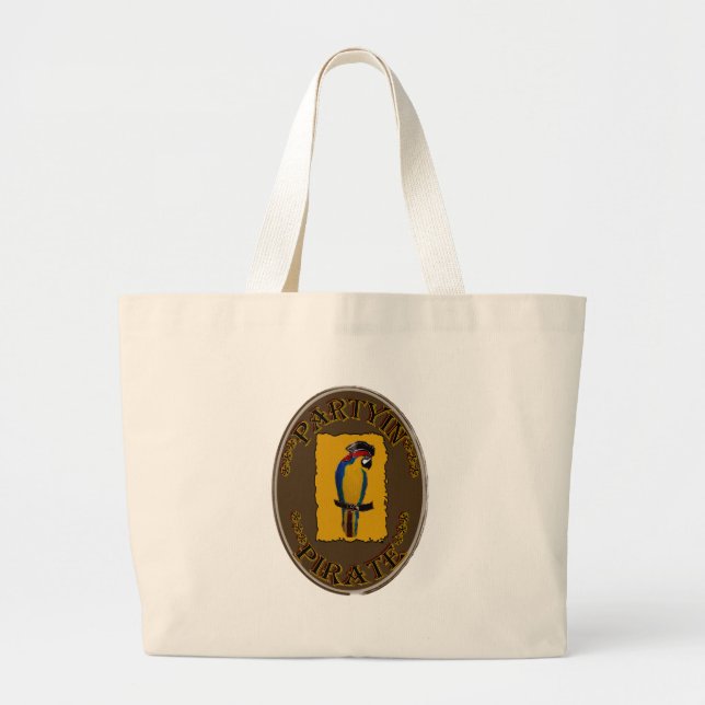 PARTYIN' PIRATE LARGE TOTE BAG (Front)