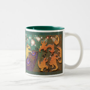 Partying pangolins Two-Tone coffee mug