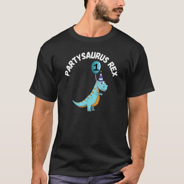 Partysaurus Rex 1 Yr Old Birthday T-Shirt (Front)
