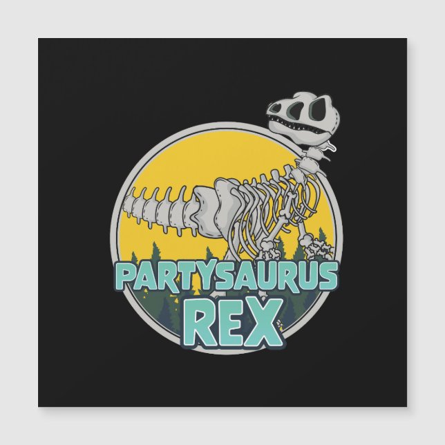 Partysaurus Rex Magnetic Invitation (Front)