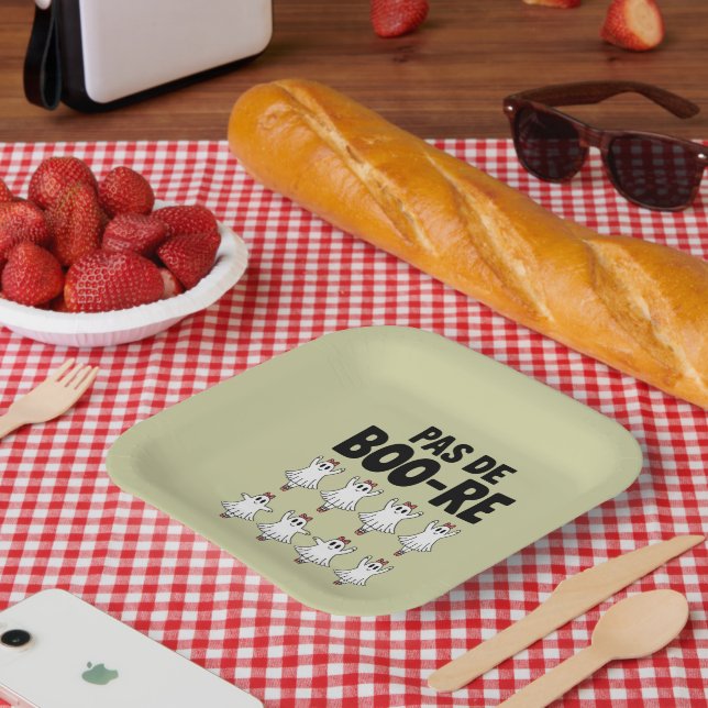 Pas de Boo-re Ballerina Ghost Halloween Spooky Paper Plate (Picnic)