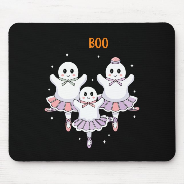 Pas De Boo-rée Ballet Dancer Spooky Ghost Hallowee Mouse Mat (Front)