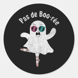 Pas De Boo-rée Cute Ballerina Ghost Funny Ballet T Classic Round Sticker