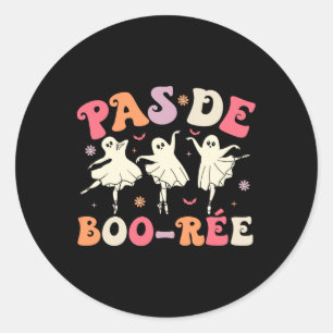 Pas De Boo-rée Cute Ballet Ghosts Dancing Teachers Classic Round Sticker