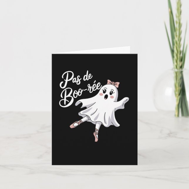 Pas De Boo-rée Funny Ballet Ghosts Halloween Dance Card (Front)