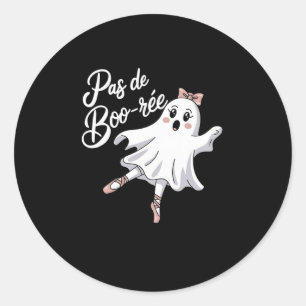 Pas De Boo-rée Funny Ballet Ghosts Halloween Dance Classic Round Sticker