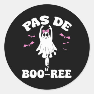 Pas De Boo-ree Funny Ballet Ghosts Halloween Dance Classic Round Sticker
