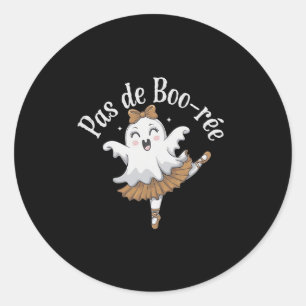 Pas De Boo-rée Funny Ballet Ghosts Halloween Dance Classic Round Sticker