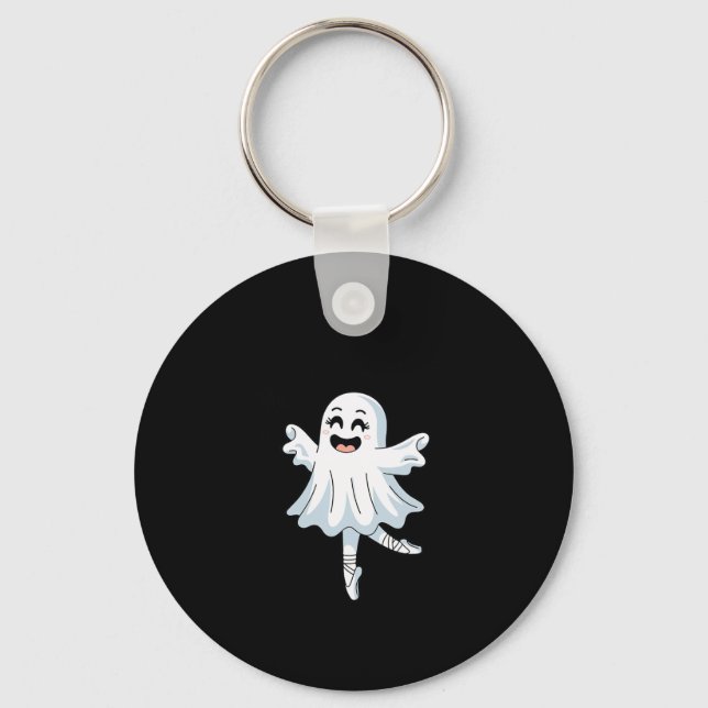 Pas De Boo-rée Funny Ballet Ghosts Halloween Dance Key Ring (Front)