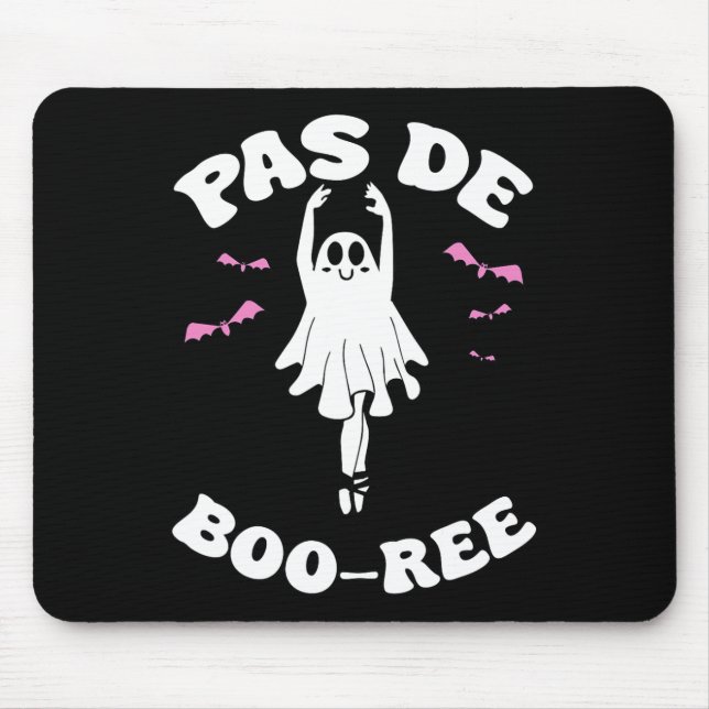 Pas De Boo-rée Funny Ballet Ghosts Halloween Dance Mouse Mat (Front)