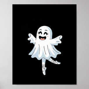 Pas De Boo-rée Funny Ballet Ghosts Halloween Dance Poster