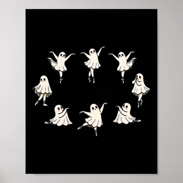 Pas De Boo-rée Funny Ballet Spooky Ghosts Dance Ha Poster (Front)