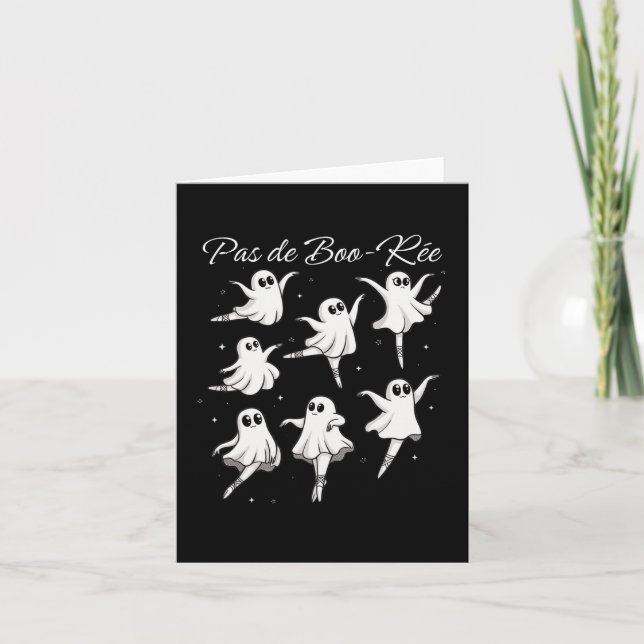 Pas De Boo-rée Funny Ghost Ballet Dance Halloween  Card (Front)
