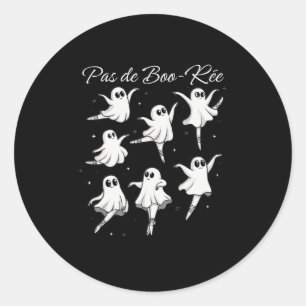 Pas De Boo-rée Funny Ghost Ballet Dance Halloween Classic Round Sticker