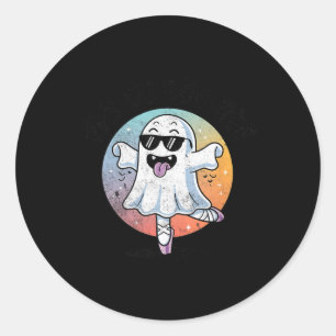 Pas De Boo Ree Funny Ghost Dance Ballet Halloween Classic Round Sticker