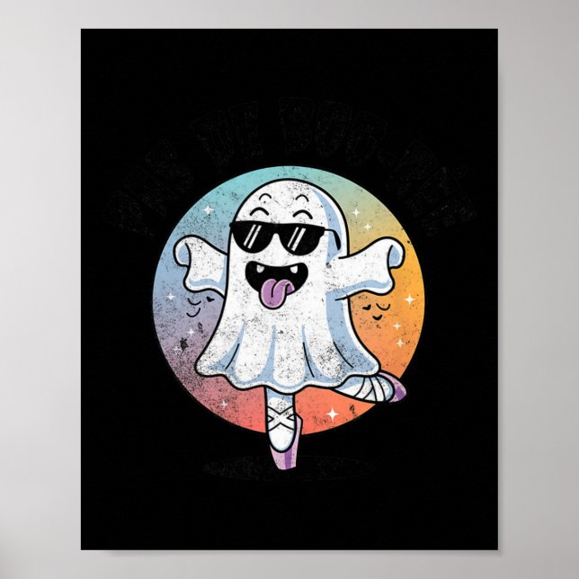 Pas De Boo Ree Funny Ghost Dance Ballet Halloween  Poster (Front)