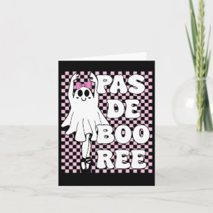Pas De Boo-ree Funny Retro Ballet Ghosts Halloween Card