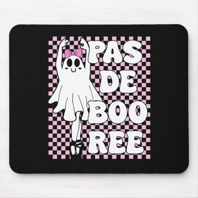 Pas De Boo-ree Funny Retro Ballet Ghosts Halloween Mouse Mat (Front)