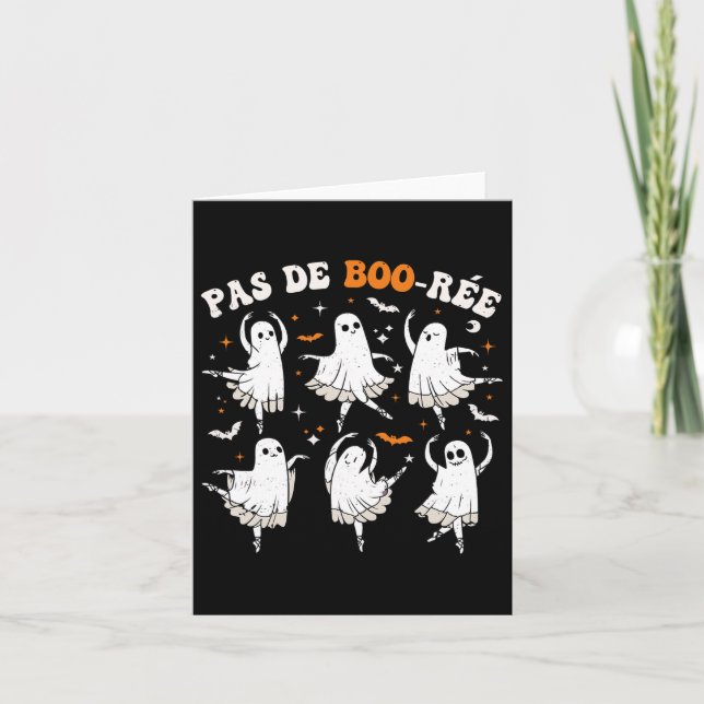Pas De Boo-rée Ghost Ballet Dancer Halloween Dance Card (Front)