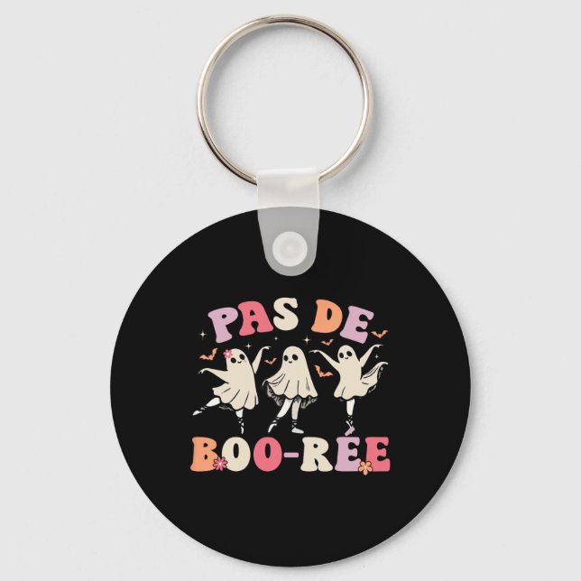 Pas De Boo-rée Ghost Ballet Dancer Halloween Dance Key Ring (Front)