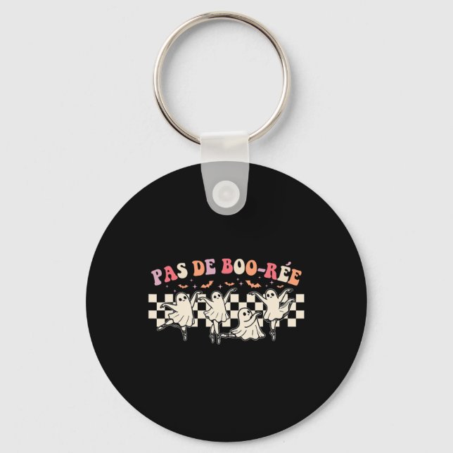 Pas De Boo-rée Ghost Ballet Dancer Halloween Danci Key Ring (Front)