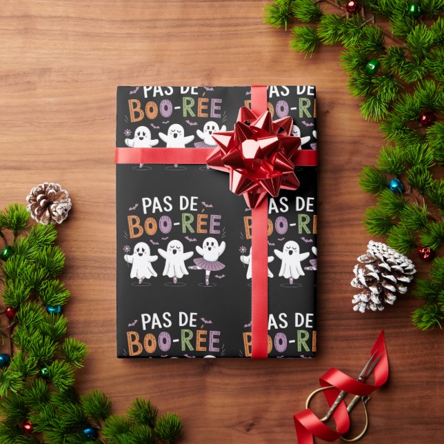 Pas de BOO-ree Ghost Ballet Dancer Teacher  Wrapping Paper (Holiday Gift)