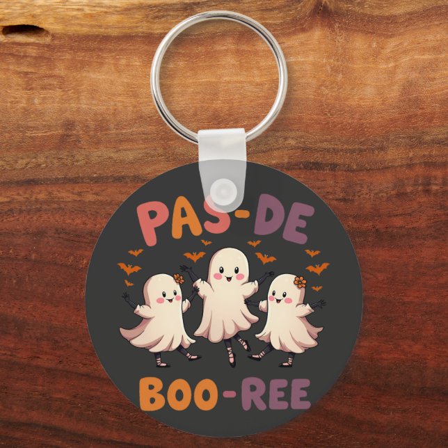 Pas de boo-ree Spooky Halloween Ballet Dance Ghost Key Ring (Front)