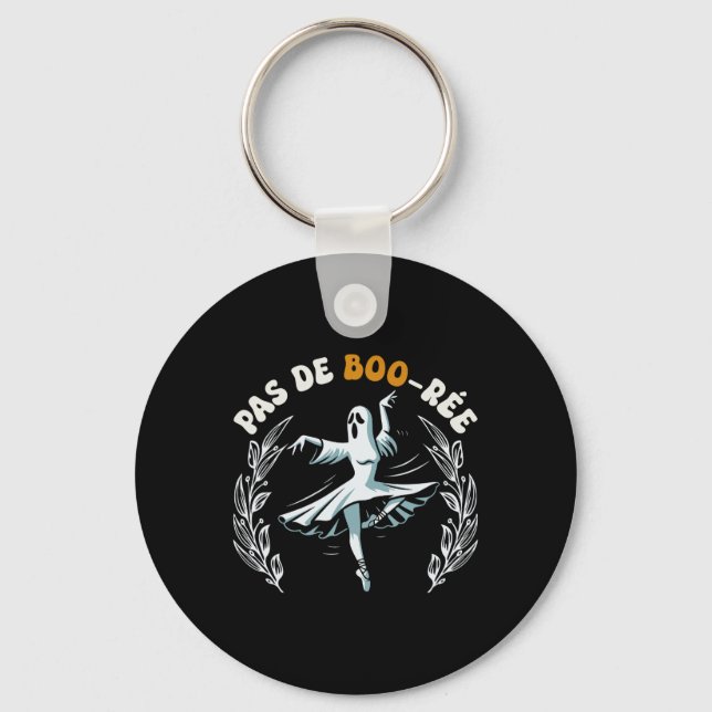 Pas De Boo-rée Spooky Halloween Ghost Ballet Dance Key Ring (Front)