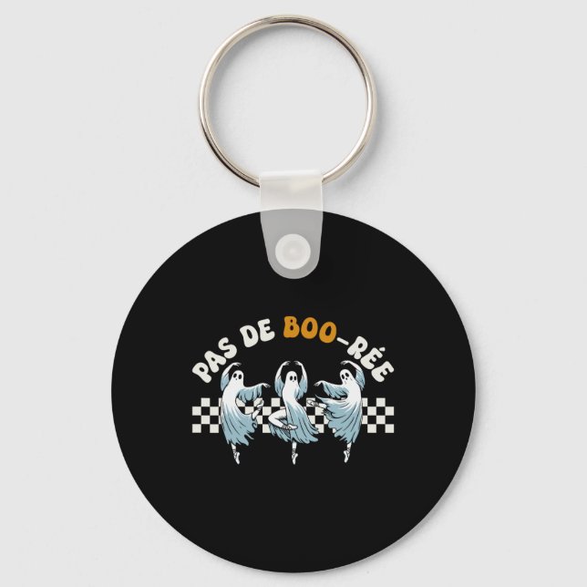 Pas De Boo-rée Spooky Halloween Ghost Ballet Dance Key Ring (Front)