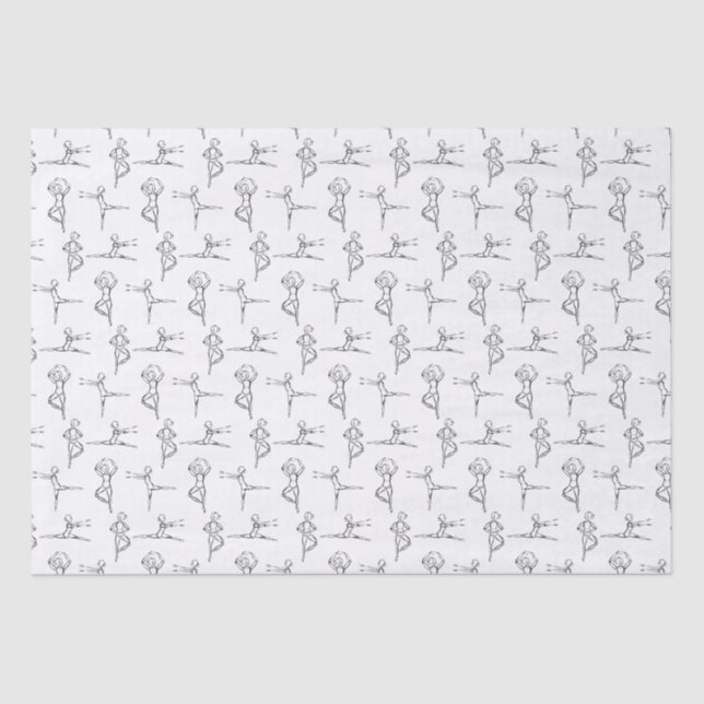 Pas De Doodle Ballerina Ballet Dancer Recital  Tissue Paper (Front)