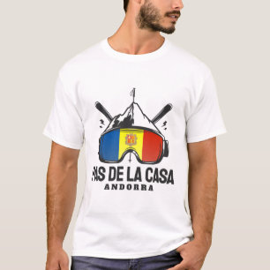 Pas De La Casa Andorra Ski Resort Retro Skiing T-Shirt