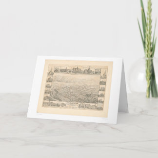 Pasadena, CA. Panoramic Map (1305A) Card