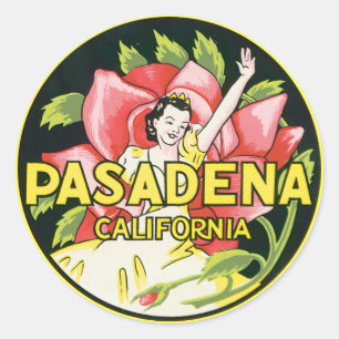 Pasadena California Classic Round Sticker