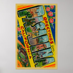 Pasadena, California - Large Letter Scenes Poster