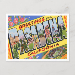 Pasadena, California Vintage Big Letters Postcard