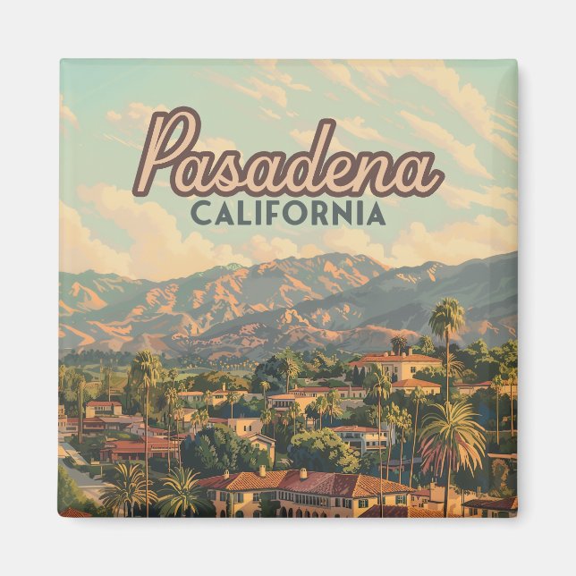 Pasadena Los Angeles California Mountains Vintage  Magnet (Front)