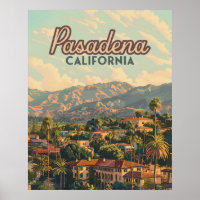 Pasadena Los Angeles California Mountains Vintage