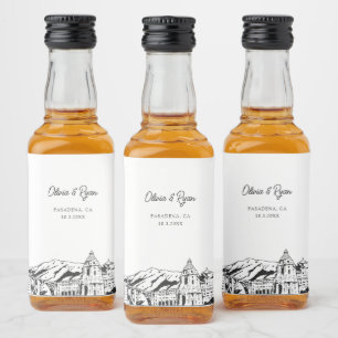 Pasadena Party Favour Welcome Gift Custom Liquor Bottle Label