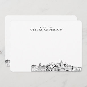Pasadena Skyline Sketch Personalised Note Cards