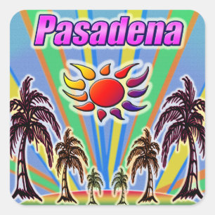 Pasadena Summer Love Square Sticker