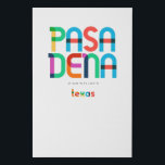 Pasadena Texas Mid Century, Pop Art, Faux Canvas Print<br><div class="desc">Pasadena Texas classic retro throwback style from the 60s 70s and 80s. Bright primary colours in the 20th-century abstract art style with simple geometric elements. Vintage pop art. Simple bold,  wear your hometown out loud.</div>