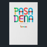Pasadena Texas Mid Century, Pop Art, Faux Canvas Print<br><div class="desc">Pasadena Texas classic retro throwback style from the 60s 70s and 80s. Bright primary colours in the 20th-century abstract art style with simple geometric elements. Vintage pop art. Simple bold,  wear your hometown out loud.</div>